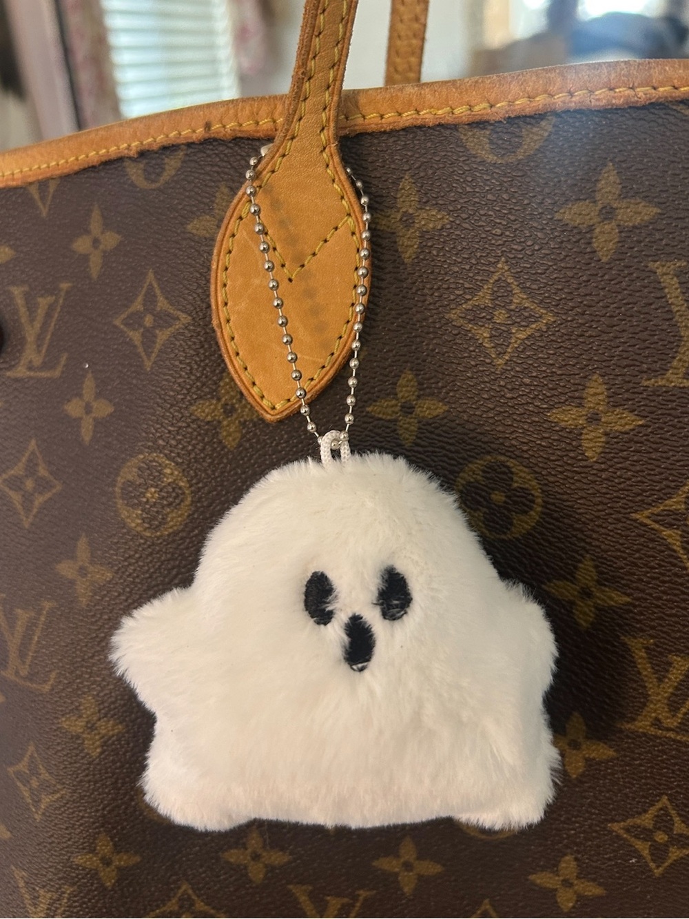 👻NEW Ghost Plush Bag Charm/ Keychain Fluffy White Cute Goth Spooky Horror